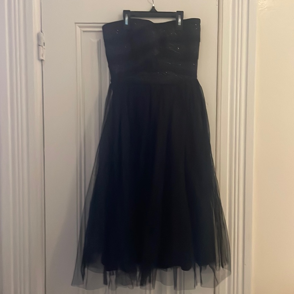 Black tulle cocktail dress